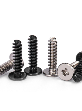 盖驰镀镍CB黑色加硬扁平头平尾自攻螺丝304十字大平头M1.2M2M3-M6