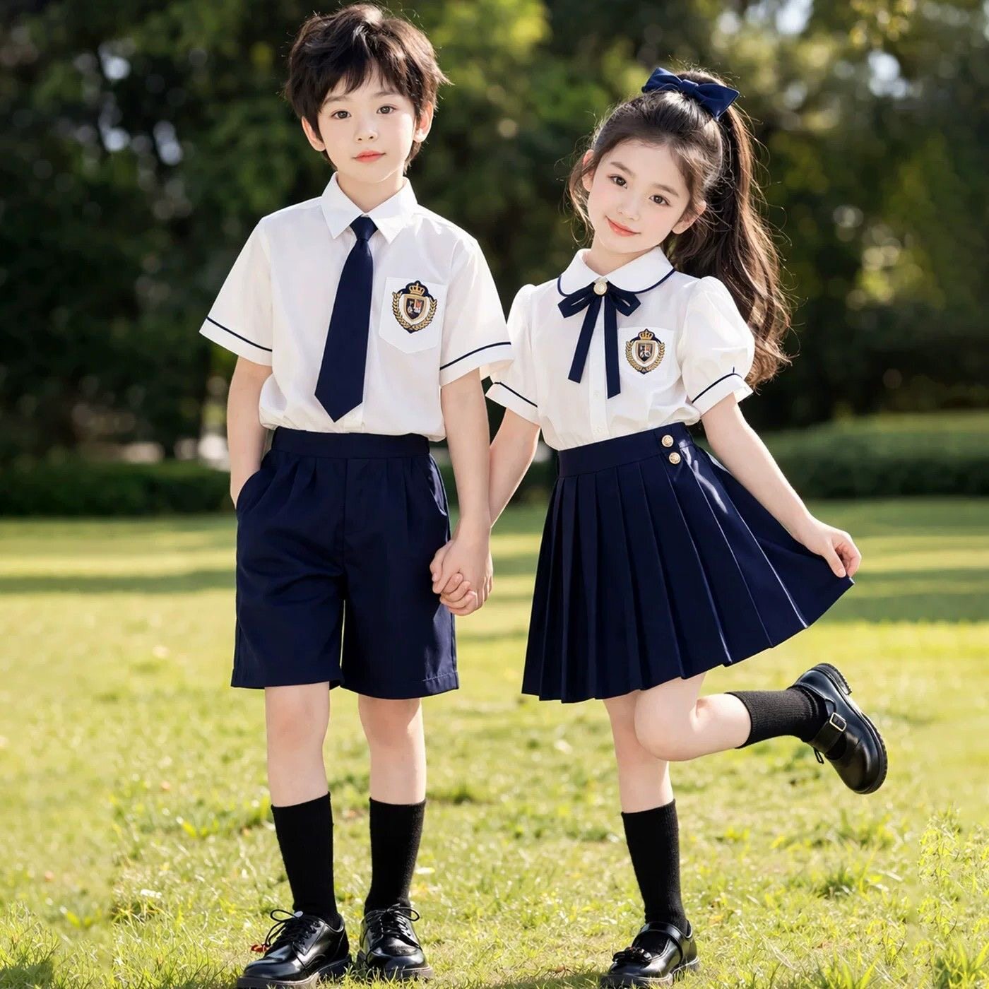 六一儿童演出服英伦学院风大合唱小学生班服夏季幼儿园毕业照套装