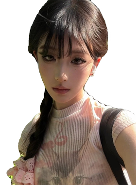 美式甜辣妹粉色正肩短袖t恤女夏
