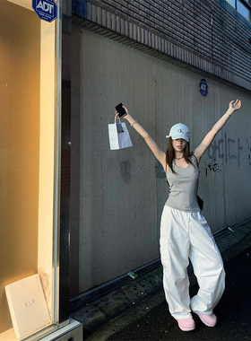 美式修身灰色背心女夏季2024新款外穿显瘦内搭吊带辣妹风无袖上衣