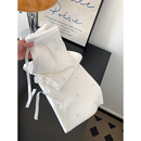 羊绒羊毛雪花白色针织休闲裤女冬季新款宽松百搭垂感软糯阔腿长裤