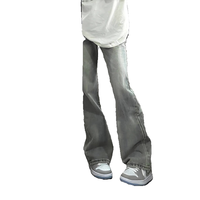 美式复古浅色微喇牛仔裤女春夏