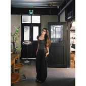 u领纽扣条纹正肩短袖 t恤女夏季 撞色减龄复古修身 美式 辣妹短款 上衣