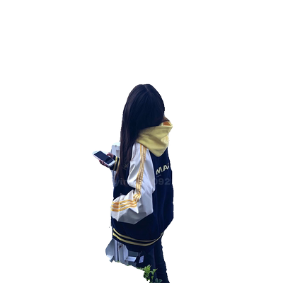 美式复古条纹撞色棒球服女春秋季