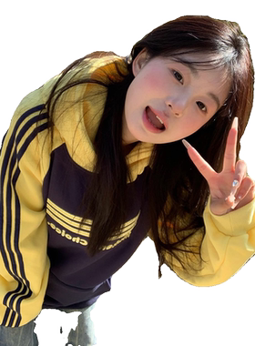 美式小个子插肩撞色连帽卫衣女冬
