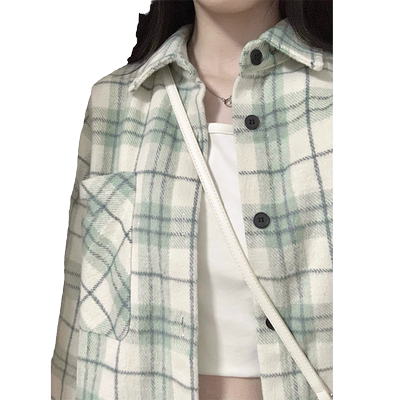 格子衬衫外套女早秋季2022年新款