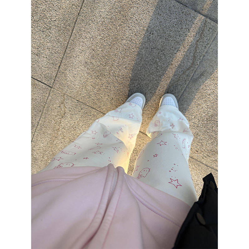 可爱甜妹kt印花休闲裤女2025新款