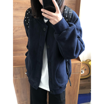 摇粒绒保暖立领夹克外套女秋冬季
