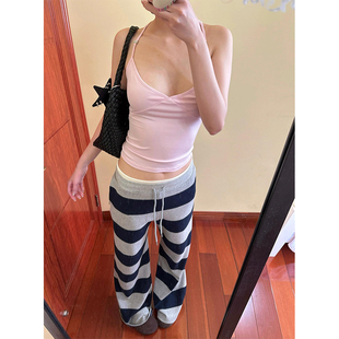 2025新款粉色深V吊带背心女夏外穿辣妹收腰气质内搭短款露脐上衣