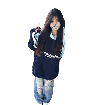 国潮牌oversize设计感拼色卫衣女