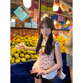 显瘦爱心波点短袖 甜辣卡通贝蒂女郎正肩t恤女夏季 小个子修身 上衣