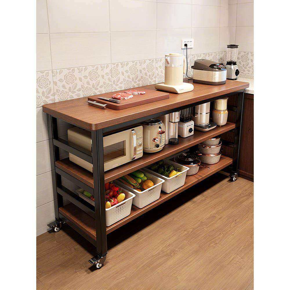 厨房置物架家用落地可移动切菜桌多功能微波炉收纳架子靠墙餐边柜,厨房/烹饪用具,厨房置物架/置物柜/角架,淘宝优惠券,粉丝福利购,淘宝优惠卷