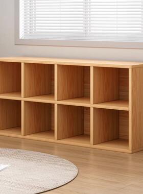 柜子储物柜书架置物架落地书柜家用收纳柜分层八格柜矮柜格子柜淘