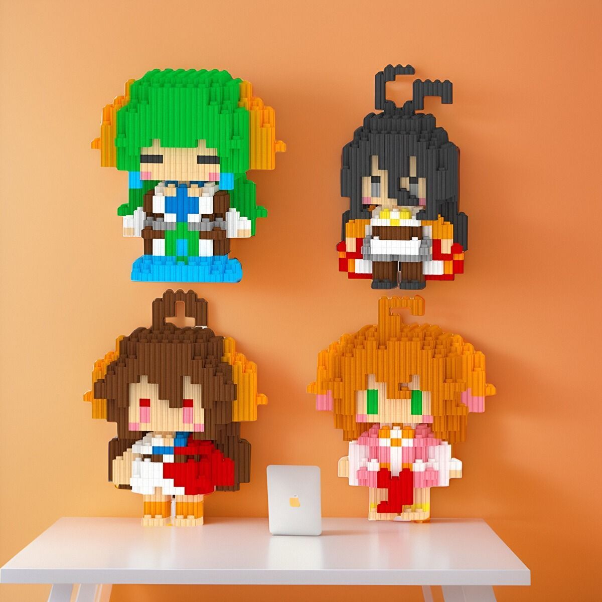 同人二创狐妖小红娘拼装积木人偶仔玩具小颗粒益智立体动漫模型