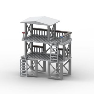 MOC兼容小颗粒积木军事基地哨塔 玩具男孩礼物 瞭望台儿童益智拼装