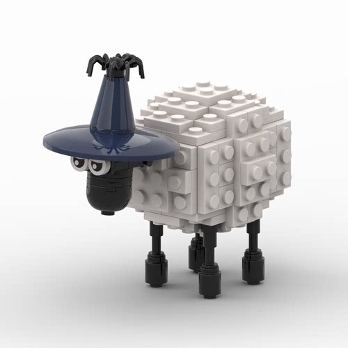 MOC兼容小颗粒积木小羊肖恩羊仔 男孩女孩益智拼装玩具模型