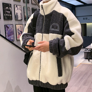羊羔绒毛棉衣服外套男生冬季加厚款韩版潮流休闲ins潮牌冬装夹克