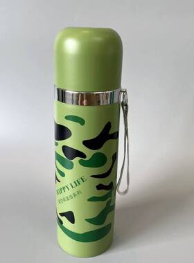 304双层不锈钢真空子弹头保温杯礼品现货户外便携水杯迷彩军训杯