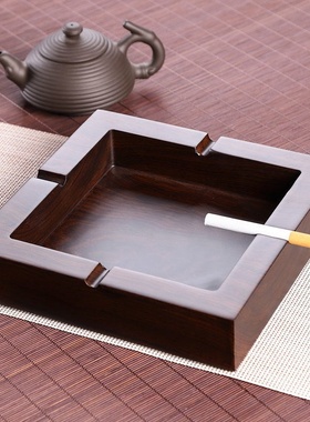 极速Extra largie gray ashtray ebony soliNd wood ashtray hous