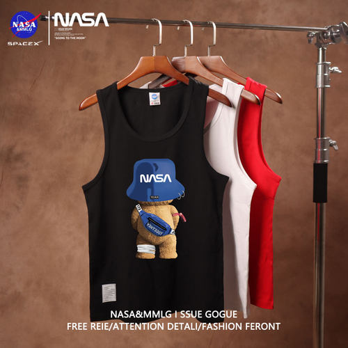 NASA小熊联名重磅纯棉潮牌背心