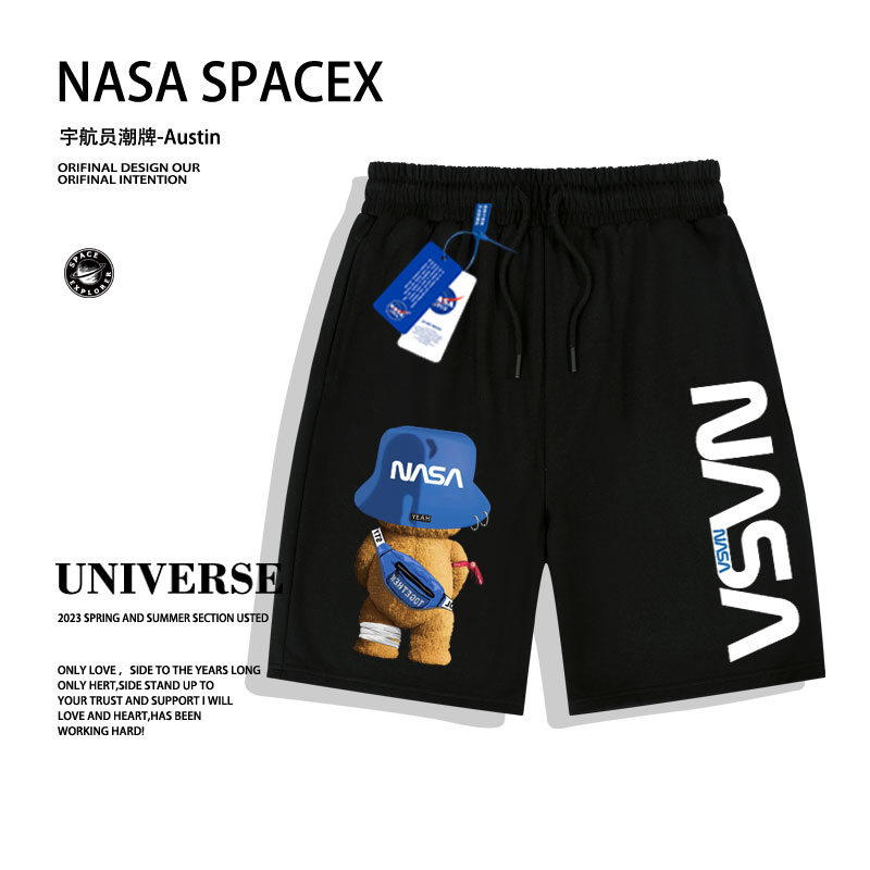 NASA夏天美式男士夏季潮牌情侣五分休闲运动裤子男短裤运动裤男款