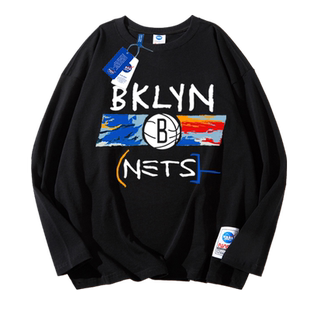 nasa美式篮网队球衣欧文篮球训练投篮服纯棉长袖t恤卫衣男杜兰特