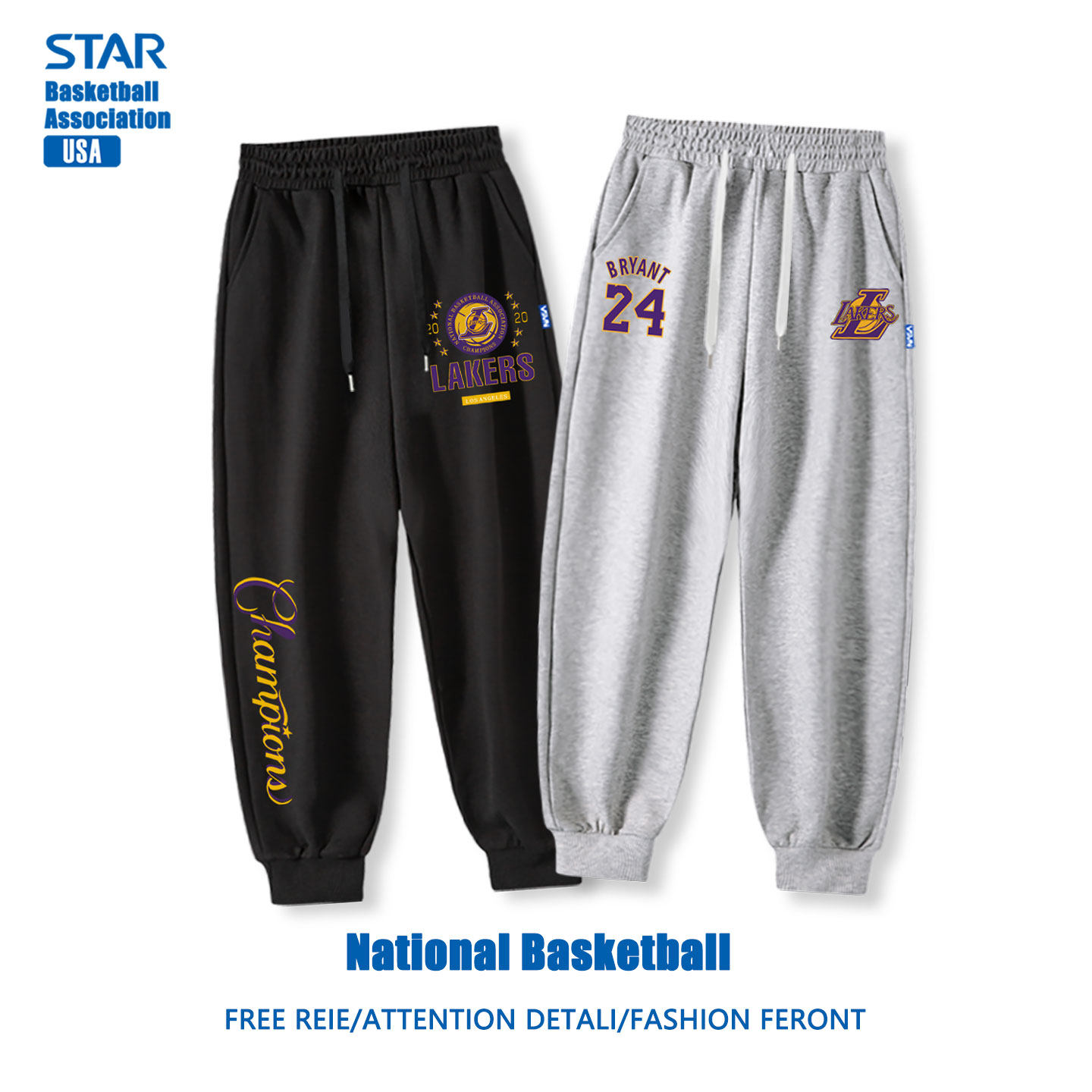 美式湖人队科比詹姆斯青少年篮球运动裤男冬季卫裤训练服裤子长裤,男装,休闲裤,淘宝优惠券,粉丝福利购,淘宝优惠卷