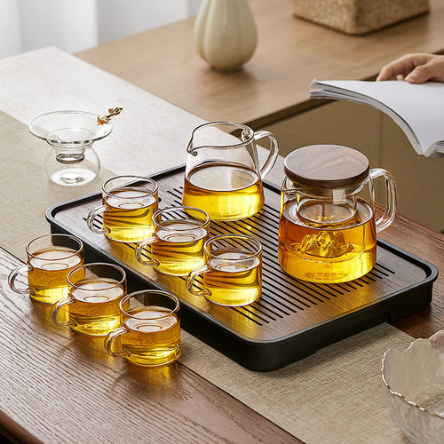 忆壶茶玻璃茶具套装茶盘家用茶杯