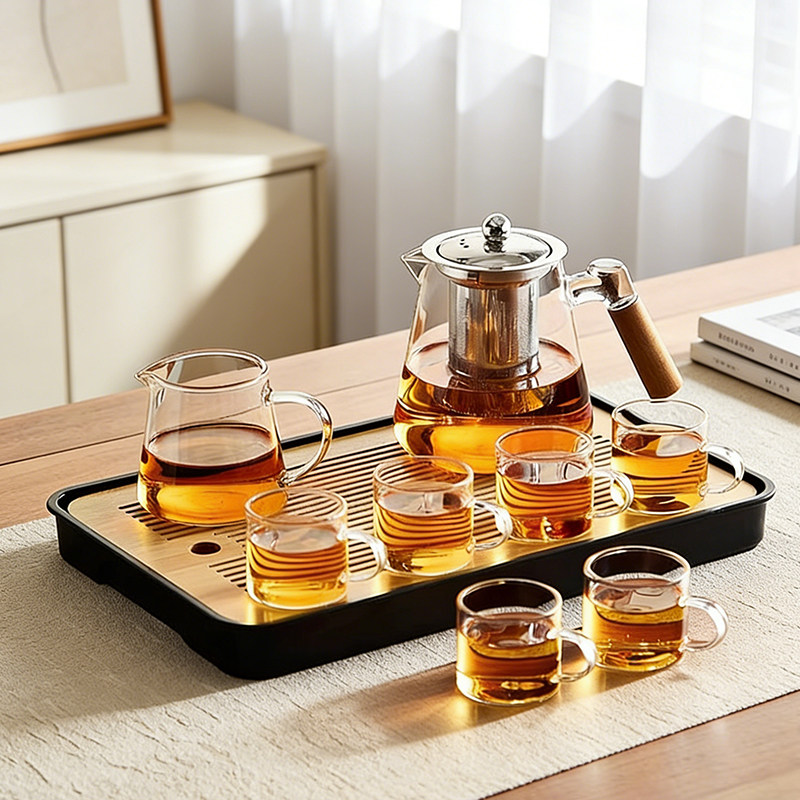 忆壶茶玻璃茶具套组2026新款家用耐热茶水分离侧把泡茶壶办公茶具