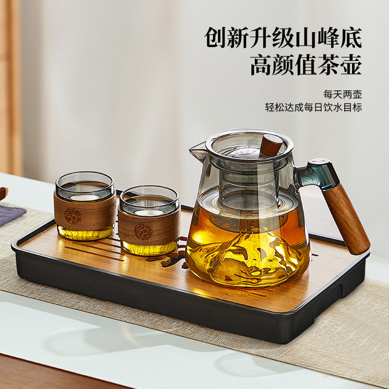 忆壶茶玻璃泡茶壶2026新款家用耐高温侧把泡茶神器办公室茶具套装
