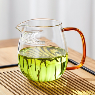 玻璃茶壶月牙杯茶漏一体过滤绿茶杯家用泡茶壶加厚功夫茶具公道杯
