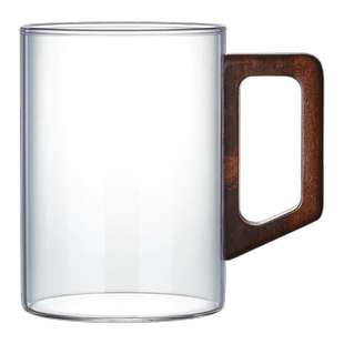 日式茶杯耐高温防烫玻璃杯家用泡茶杯木把单杯个人专用喝水杯子