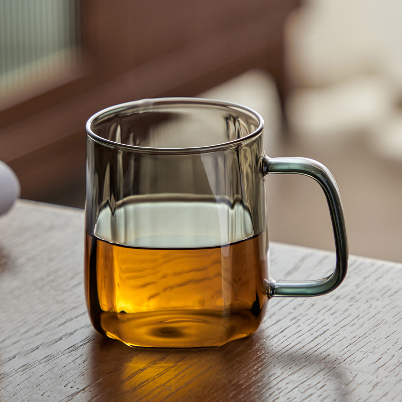 忆壶茶玻璃杯带把耐高温隔热水杯家用2025新款高颜值泡茶杯绿茶杯
