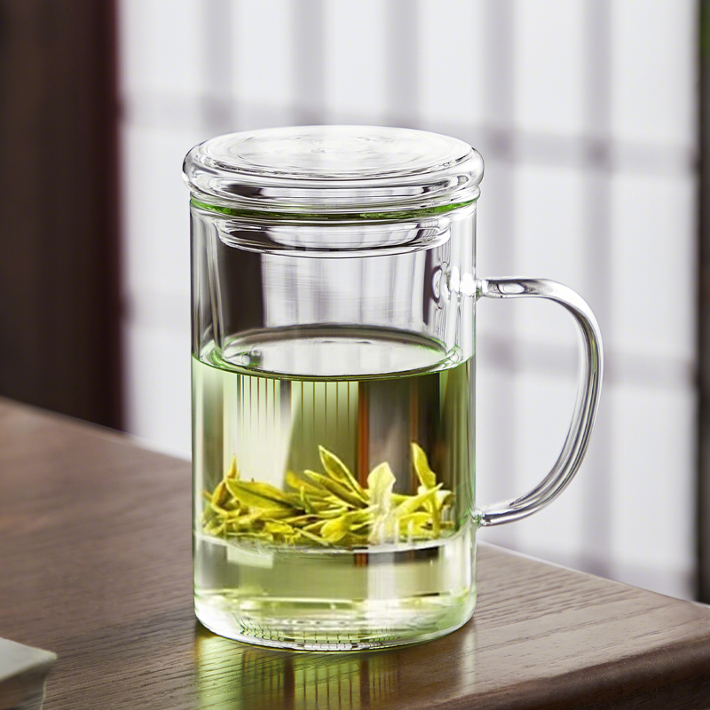 【全玻璃0胶水】家用简约泡茶杯