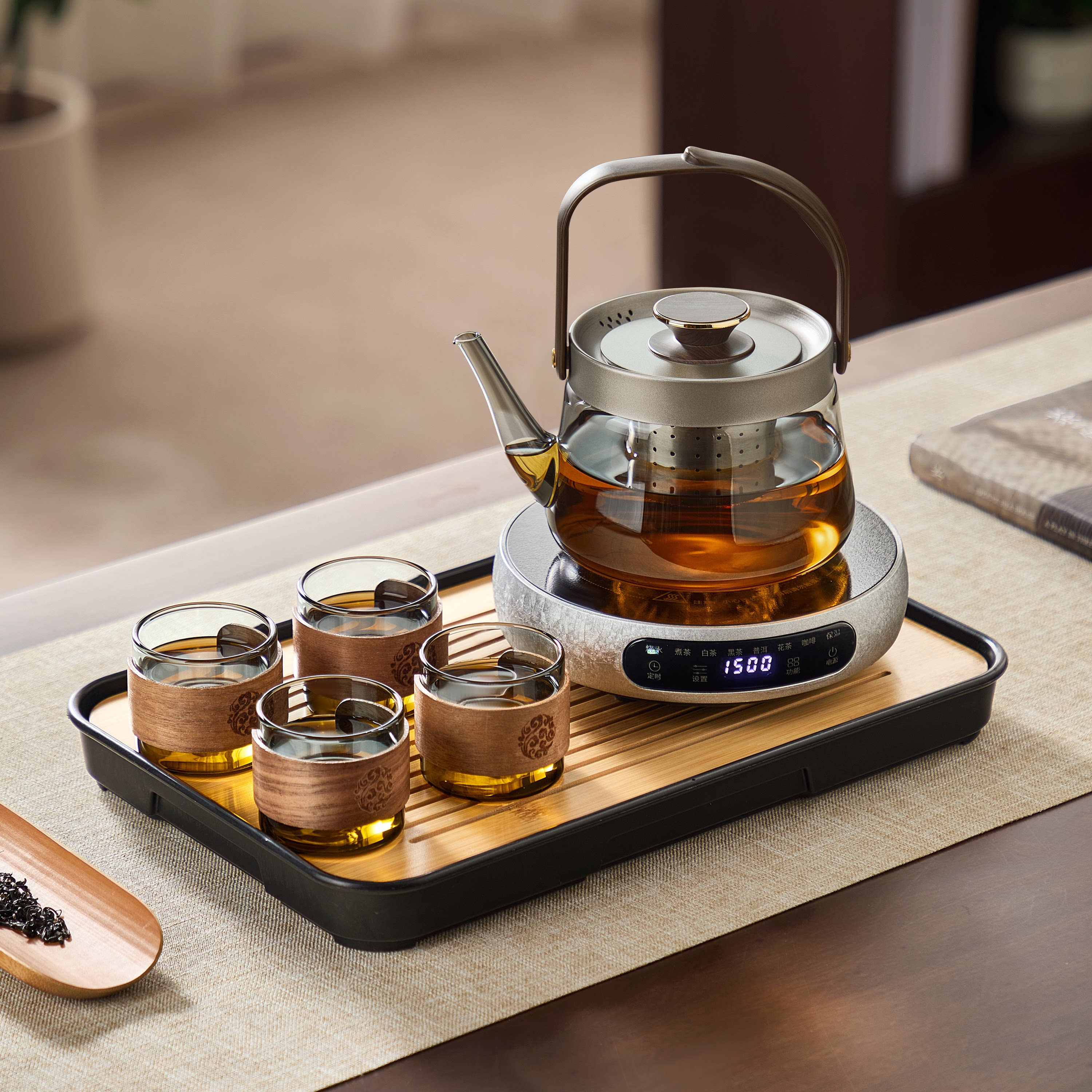【不锈钢内胆】玻璃煮茶壶套装