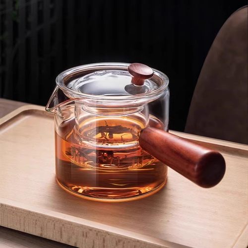 忆壶茶侧把茶壶玻璃煮茶器电陶炉耐热泡茶壶木把过滤功夫茶具套装