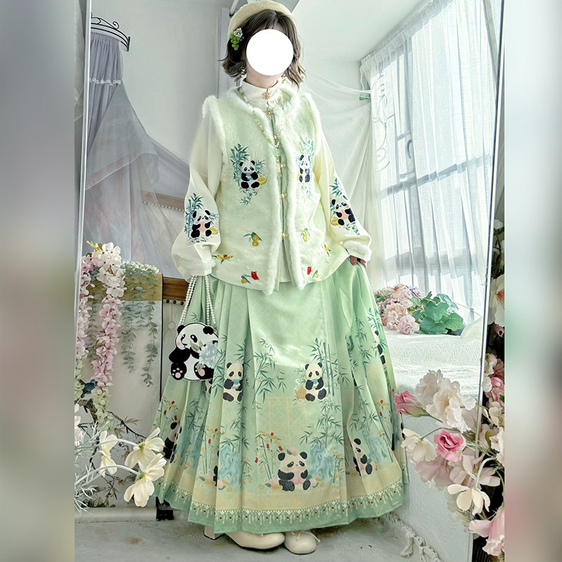 翡缇兰-团团圆圆 明制汉服女2025新款冬季加绒加厚比甲马面裙古装,女装/女士精品,淘宝优惠券,粉丝福利购,淘宝优惠卷