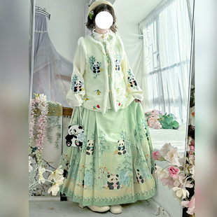 翡缇兰-团团圆圆 明制汉服女2025新款冬季加绒加厚比甲马面裙古装