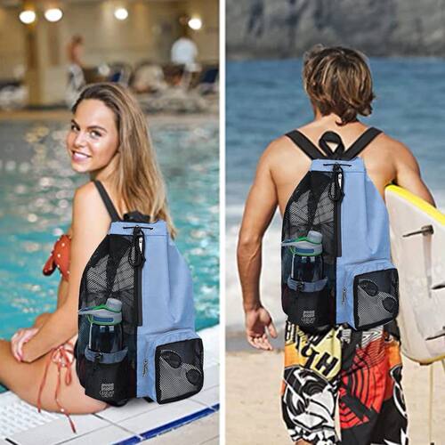 wim Bag Mesh Drawstring Bapa with Wet Poet Beach Ba