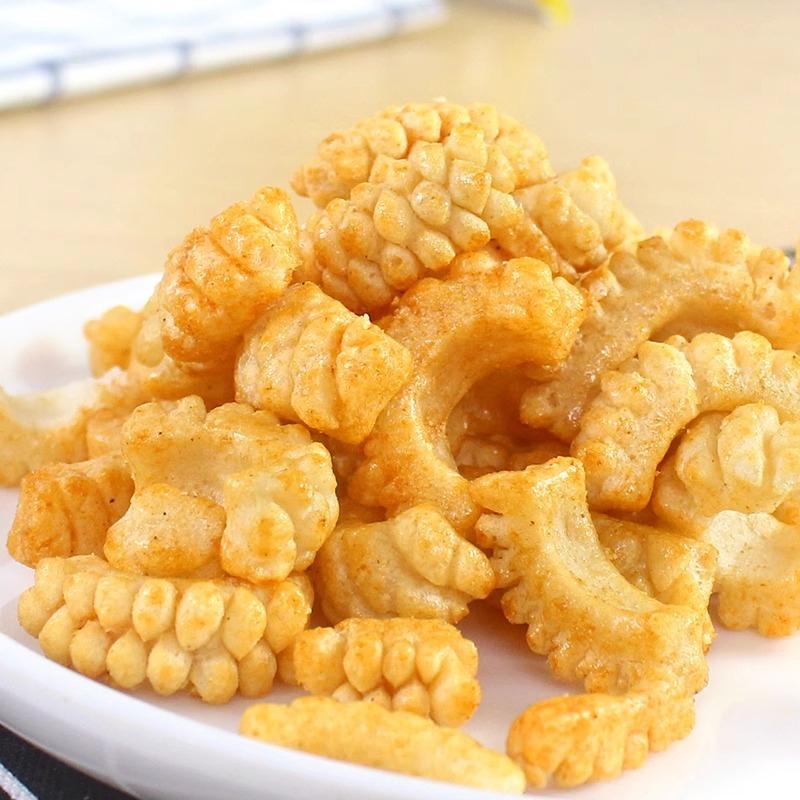 进口零食妙妙香辣烧烤番茄味酥Shrimp chips香脆棒休闲膨化食品