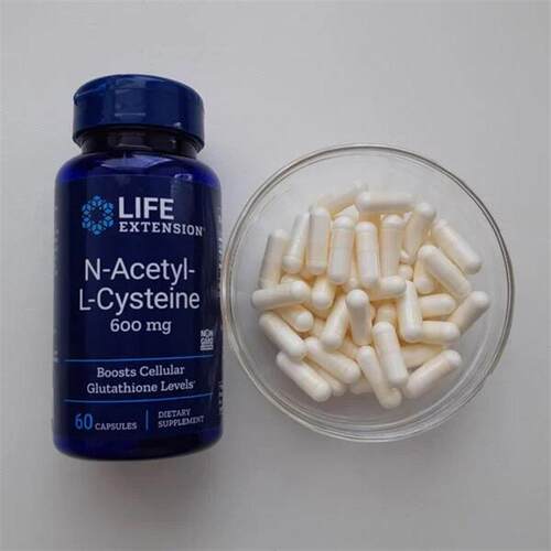美国Life Extension N乙酰-L-半胱氨酸600mg呼吸道健肝脏健康60粒