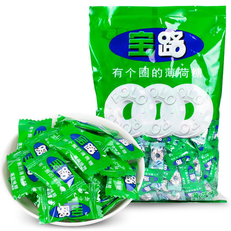 Mint candy有个圈的老式薄荷味压片糖果清凉味招待休闲小零食