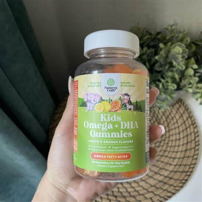 美国s Craft儿童Omega+DHA维生素C软糖橙子味健康发育60粒