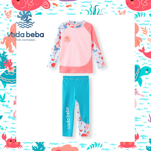 长袖泳衣VodaBeba分体女童