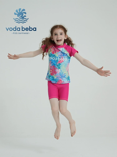 Детский раздельный купальник, детские шорты для плавания, короткий рукав, подходит для подростков