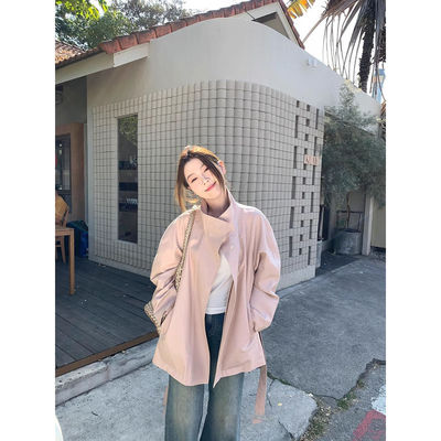 【白色相簿】早春韩系风衣外套女休闲英伦风立领款休闲外套