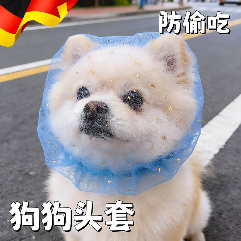狗狗嘴套外出防误食头纱舒适透气中小型犬博美比熊宠物狗防舔网套
