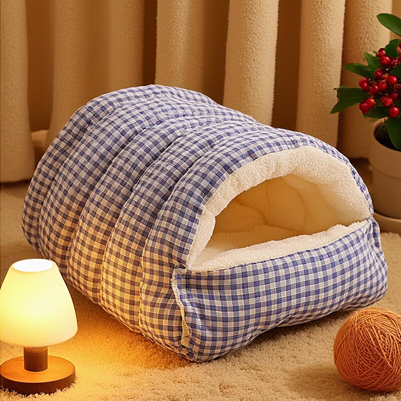 日本猫窝四季通用可拆洗封闭式保暖猫屋猫狗窝宠物安全感加大加厚