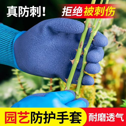 园艺手套防刺防水种花月季园林种