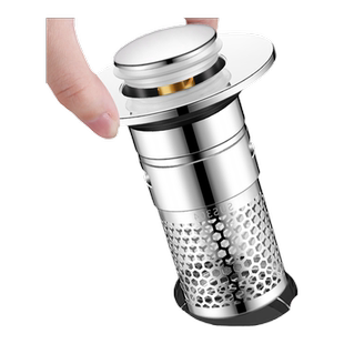 洗手盆漏水塞按压式防臭防堵水过滤网子弹洗碗池洗菜台盆跳芯通用